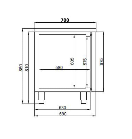 Combisteel 700 Refrigerated Counter 3 Doors Excl. Motor - 7489.5090 Refrigerated Counters - Triple Door Combisteel   