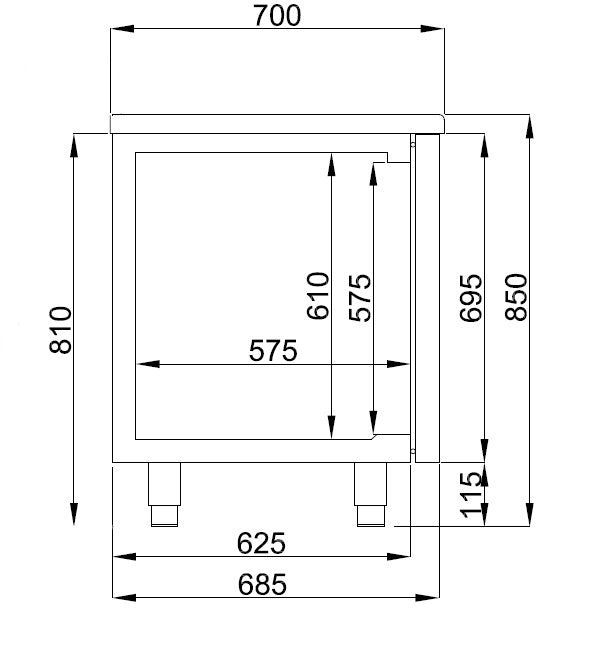 Combisteel 700 Refrigerated Counter 4 Doors Mono Block - 7489.5110 Refrigerated Counters - Four Door Combisteel   