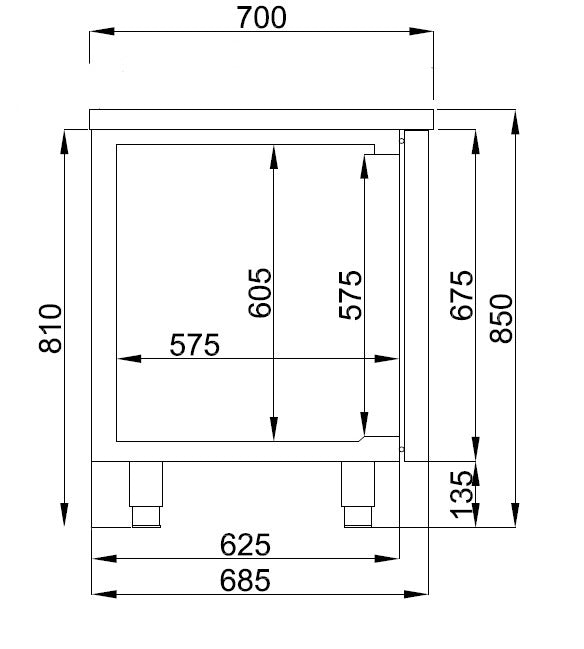 Combisteel 700 Refrigerated Counter 4 Doors - 7489.5167 Refrigerated Counters - Four Door Combisteel   