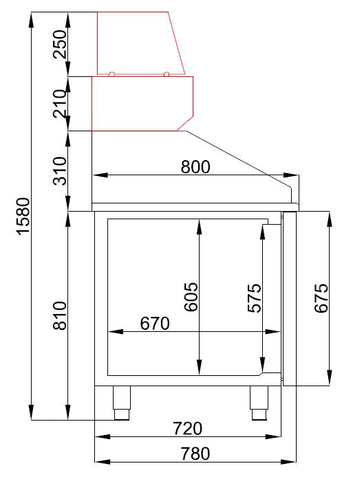 Combisteel Pizza Counter 3 Doors - 7489.5225 Pizza Prep Counters - 3 Door Combisteel   