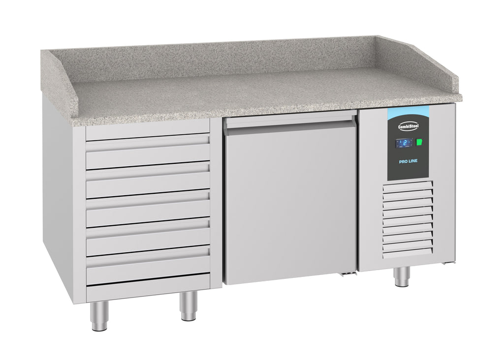 Combisteel Pizza Counter 1 Door 5 Drawers - 7489.5230 Pizza Prep Counters - Single Door Combisteel   