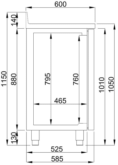 Combisteel 600 Refrigerated Counter 3 Doors  With Disposal Drawer For Coffee - 7489.5265 Refrigerated Counters - Triple Door Combisteel   