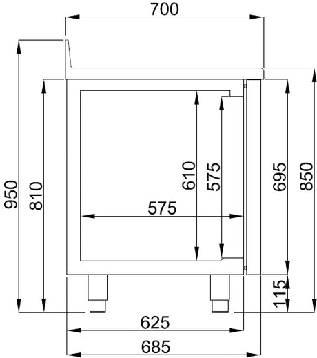 Combisteel 700 Refrigerated Counter Upstand 3 Doors Mono Block - 7489.5405 Refrigerated Counters - Triple Door Combisteel   