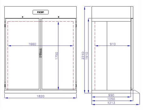 Combisteel Roll-In Refrigerator Stainless Steel Mono Block 1400 Ltr - 7489.5435 Refrigeration Uprights - Double Door Combisteel   