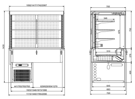 Combisteel Drop-In Cubic Refrigerated Display Wall Model - Roll-Up 5/1 - 7495.0175 Combisteel Accessories & Spare Parts Combisteel   