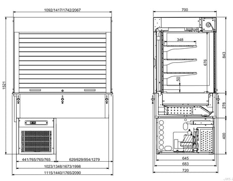 Combisteel Drop-In Cubic Refrigerated Display Wall Model - Blinds 5/1 - 7495.0190 Combisteel Accessories & Spare Parts Combisteel   