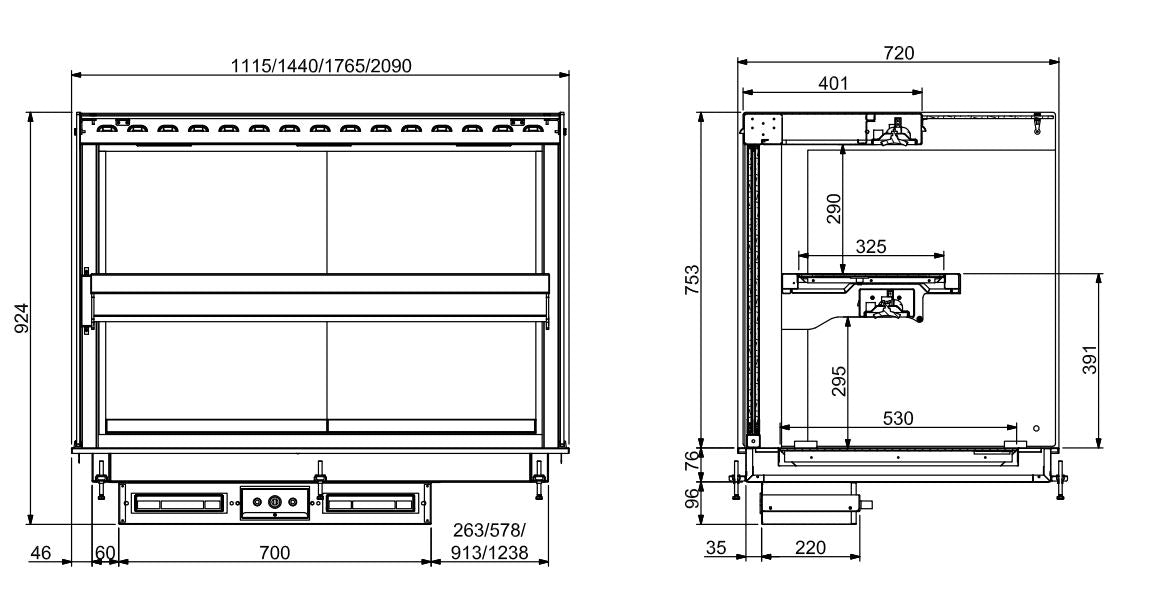 Combisteel Drop-In Cubic Heated Ceramic Display - Black 5/1 - 7495.0340 Combisteel Accessories & Spare Parts Combisteel   