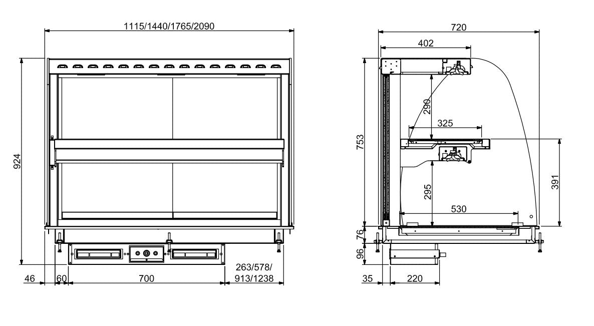 Combisteel Drop-In Curved Heated Ceramic Display - White 5/1 - 7495.0415 Combisteel Accessories & Spare Parts Combisteel   