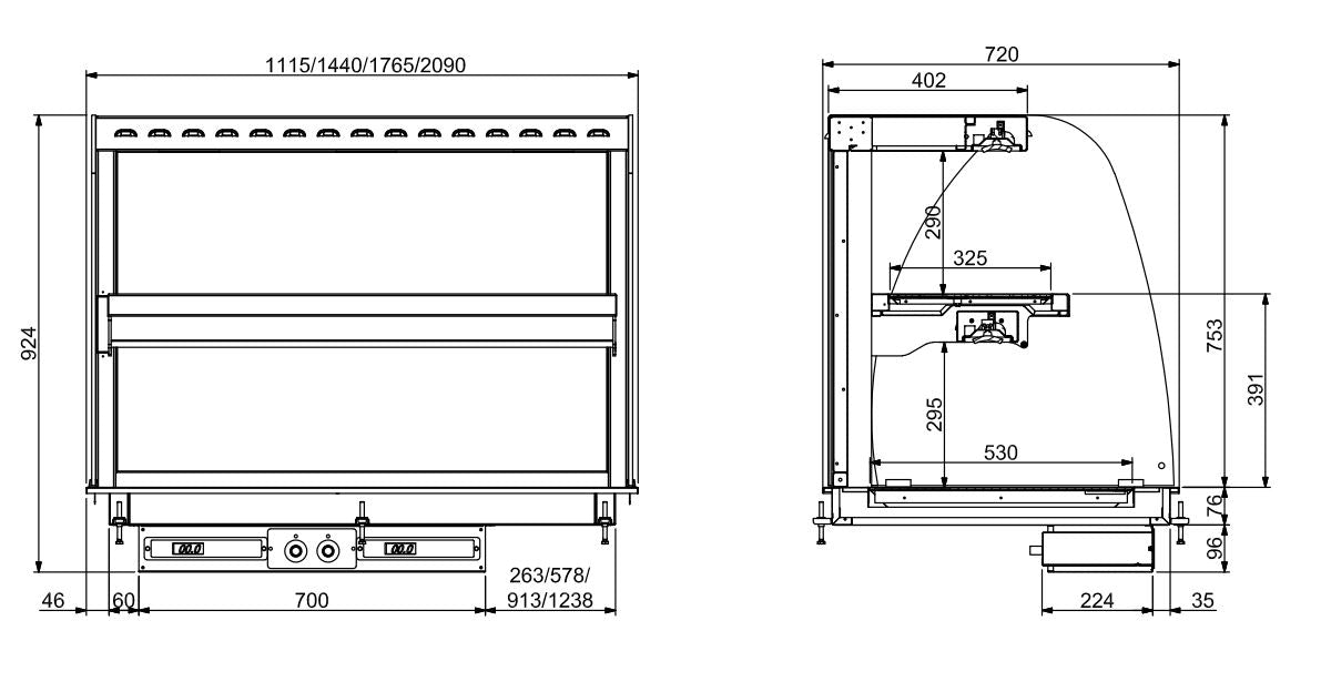 Combisteel Drop-In Curved Heated Ceramic Display Wall Model - White 5/1 - 7495.0445 Combisteel Accessories & Spare Parts Combisteel   