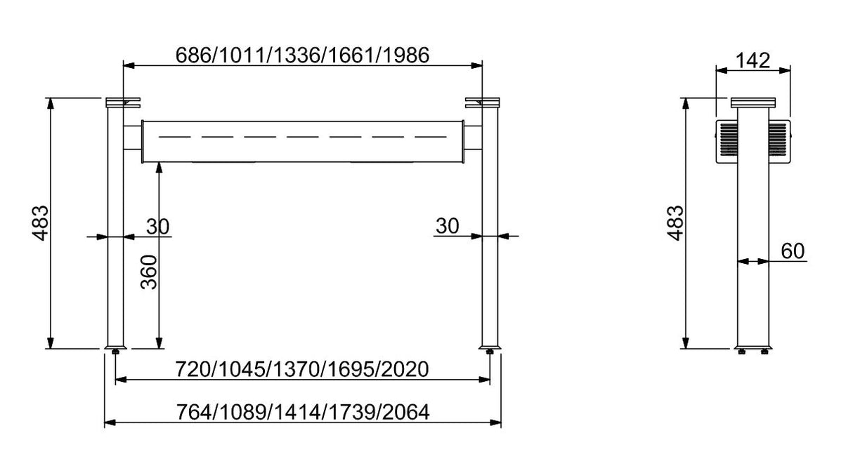 Combisteel Lighting Bar With Ceramic Heating 2/1 - 7495.0470 Heated Gantry Chef's Rack Combisteel   