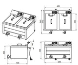 Combisteel Electric Counter Fryer 2X8L 2X3Kw - 7518.0205 Countertop Electric Fryers Combisteel   