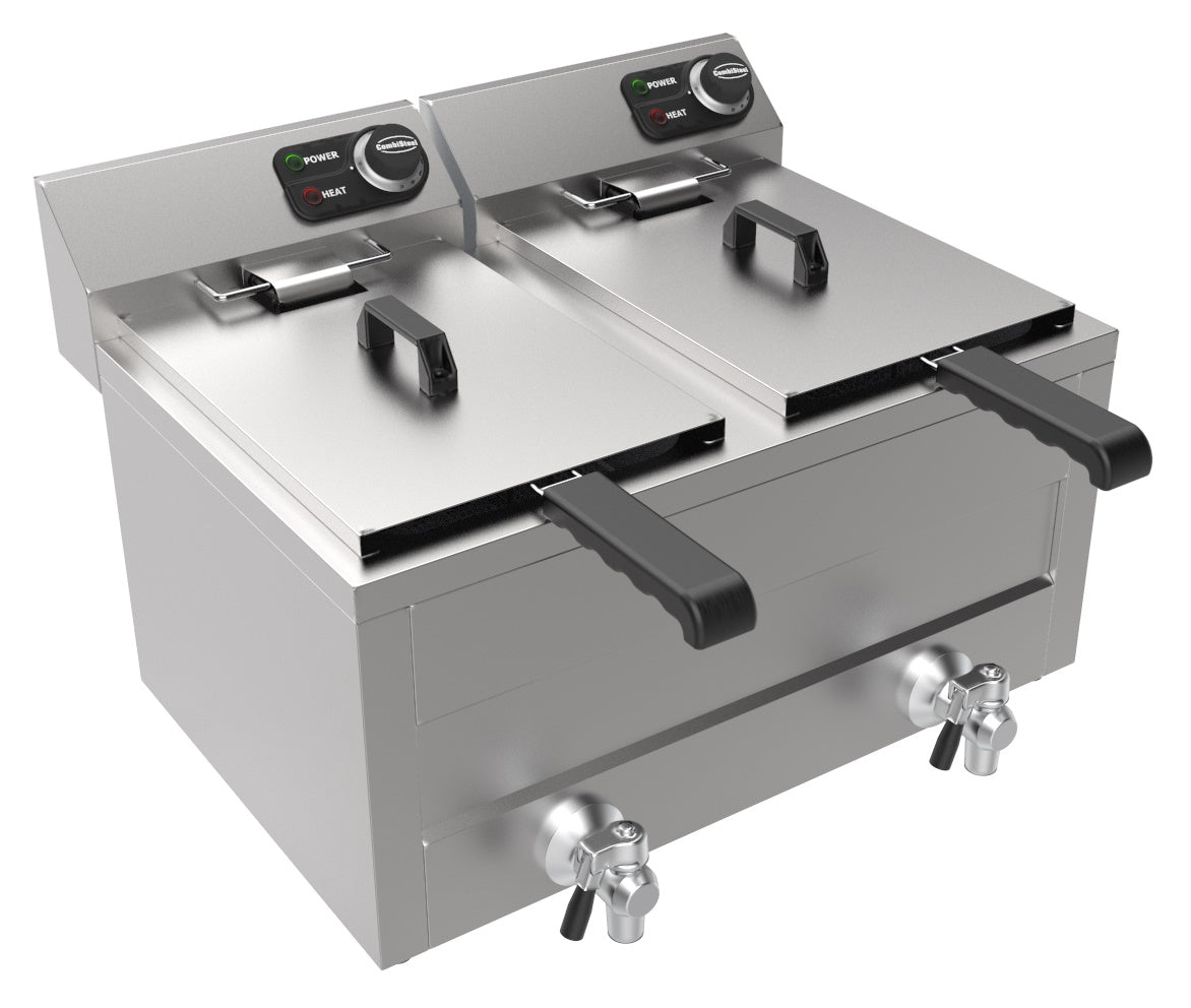 Combisteel Electric Counter Fryer 2X8L 2X3Kw - 7518.0205 Countertop Electric Fryers Combisteel   