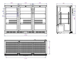 Combisteel Backbar Cooler Black 3 Doors - 7527.0040 Triple Door Bottle Coolers Combisteel   