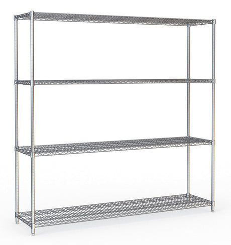 Combisteel Shelf Units 4 Levels 1800 Flat Packed - 7530.0020 Chrome Wire Shelving and Racking Combisteel   