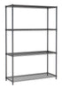 Combisteel Shelf Units 4 Levels 1200 Black Flat Packed - 7530.0030 Chrome Wire Shelving and Racking Combisteel   