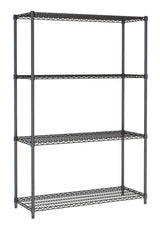 Combisteel Shelf Units 4 Levels 1200 Black Flat Packed - 7530.0030 Chrome Wire Shelving and Racking Combisteel   