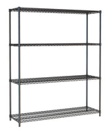 Combisteel Shelf Units 4 Levels 1500 Black Flat Packed - 7530.0035 Chrome Wire Shelving and Racking Combisteel   