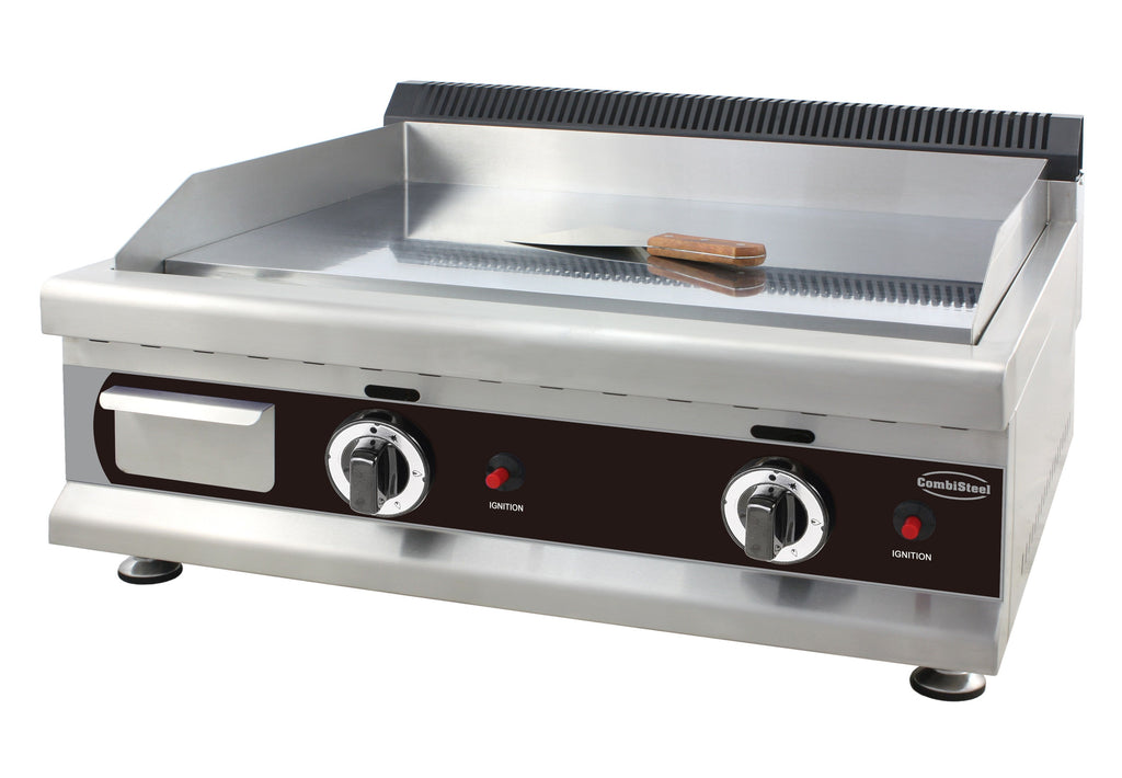 Combisteel Propane Gas Counter Top Frying Griddle Chrome Plated 2 Burner 800mm Wide LPG - 7539.0040