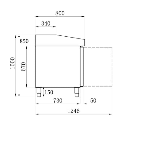 Combisteel Pizza Counter 2 Doors 7 Dough Drawers - 7950.0042 Pizza Prep Counters - 2 Door Combisteel   