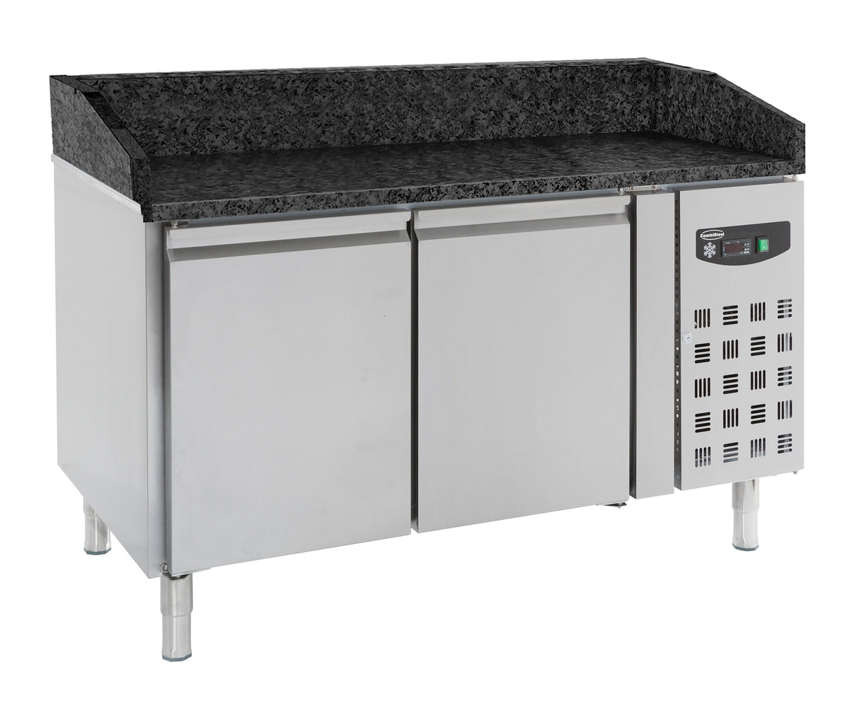 Combisteel 2 Door Pizza Prep Counter With Black Granite Top - 7950.0050 Pizza Prep Counters - 2 Door Combisteel   