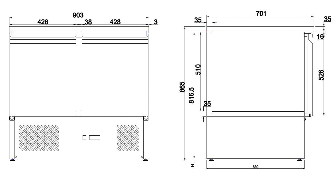 Combisteel Refrigerated Counter 2 Doors - 7950.0106 Refrigerated Counters - Double Door Combisteel   