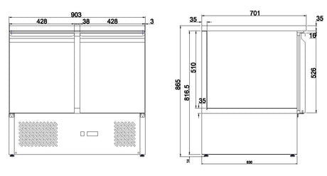 Combisteel Refrigerated Counter 2 Doors - 7950.0106 Refrigerated Counters - Double Door Combisteel   