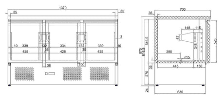 Combisteel Refrigerated Counter 3 Doors - 7950.0112 Refrigerated Counters - Triple Door Combisteel   