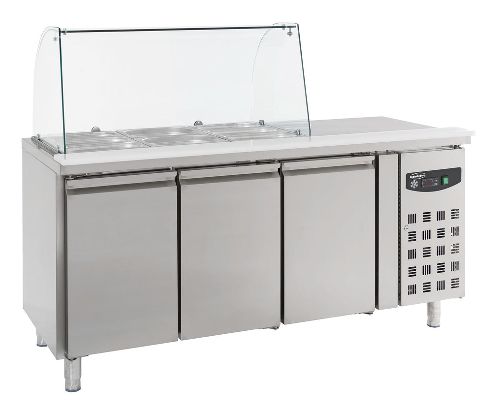 Combisteel Refrigerated Counter With Glass Cover 3 Doors - 7950.0415 Refrigerated Counters - Triple Door Combisteel   