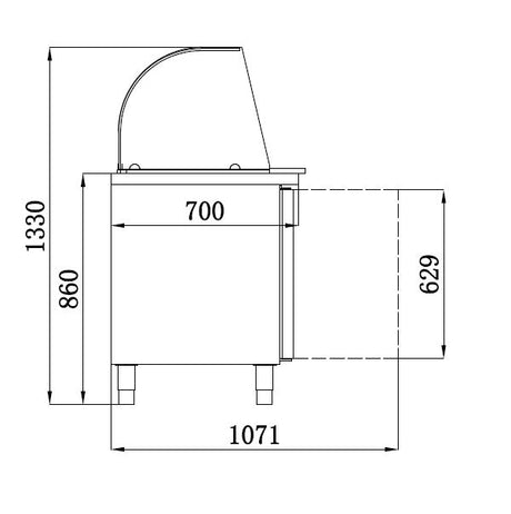 Combisteel Refrigerated Counter With Glass Cover 3 Doors - 7950.0415 Refrigerated Counters - Triple Door Combisteel   