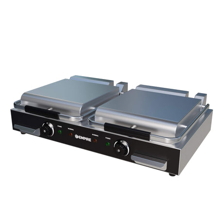 Empire Premium Ceramic Plate Double Contact Panini Grill Flat Top Flat Bottom - EMP-CCG Contact Grills & Panini Makers Empire   