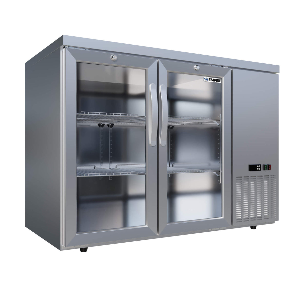 Empire Pro Line Stainless Steel Double Door Bottle Cooler Hinged Undercounter Side Cooling - CL-305HR Double Door Bottle Coolers Empire   