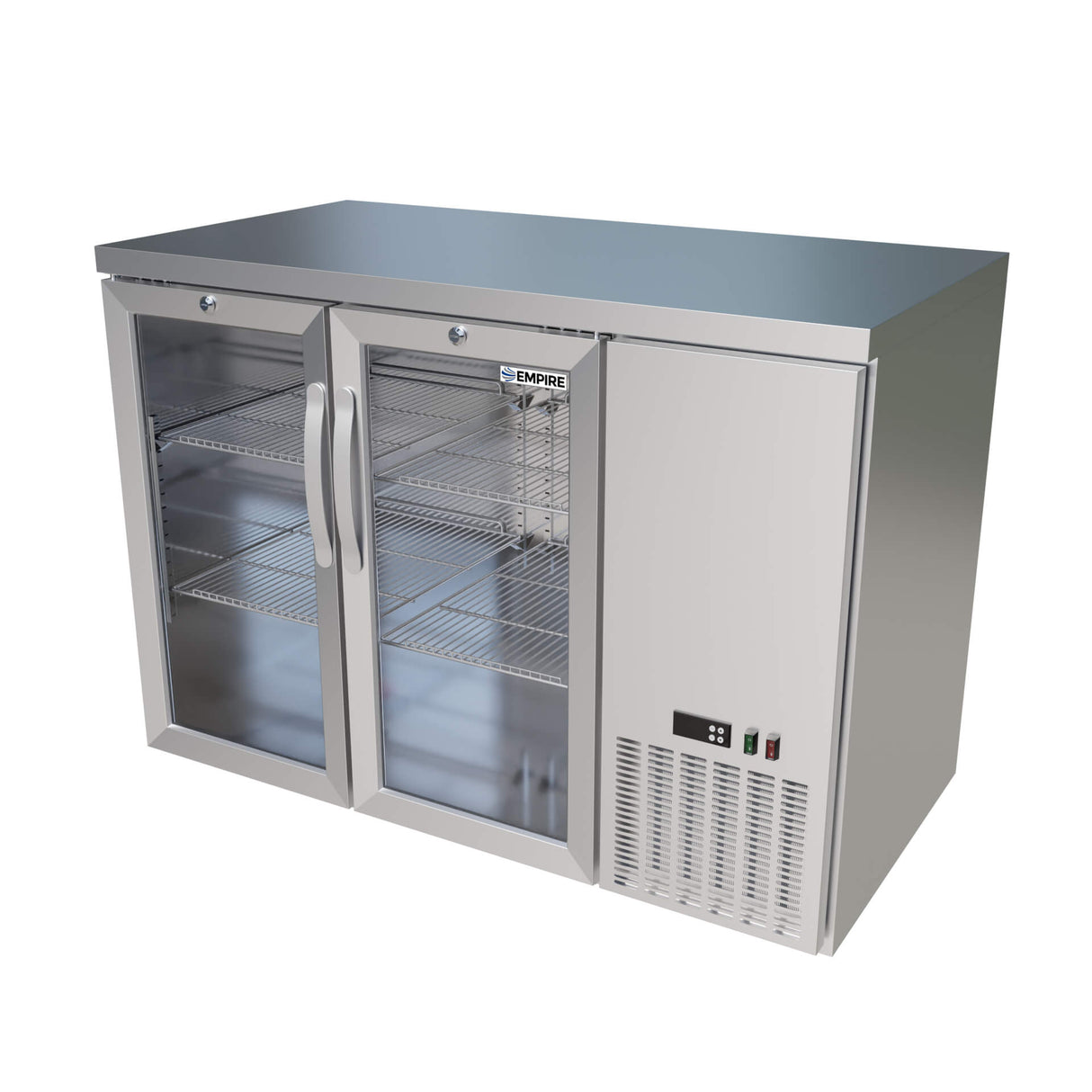 Empire Pro Line Stainless Steel Double Door Bottle Cooler Hinged Undercounter Side Cooling - CL-305HR Double Door Bottle Coolers Empire   