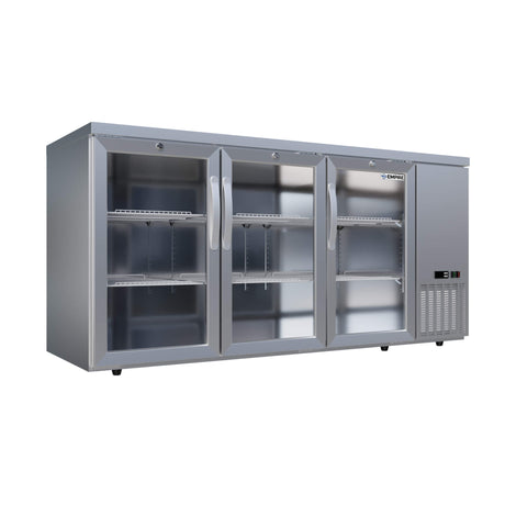 Empire Pro Line Stainless Steel Triple Door Bottle Cooler Hinged Undercounter Side Cooling - CL-526HR Triple Door Bottle Coolers Empire   