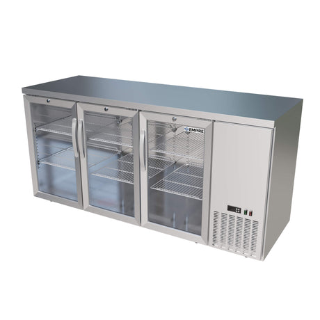 Empire Pro Line Stainless Steel Triple Door Bottle Cooler Hinged Undercounter Side Cooling - CL-526HR Triple Door Bottle Coolers Empire   