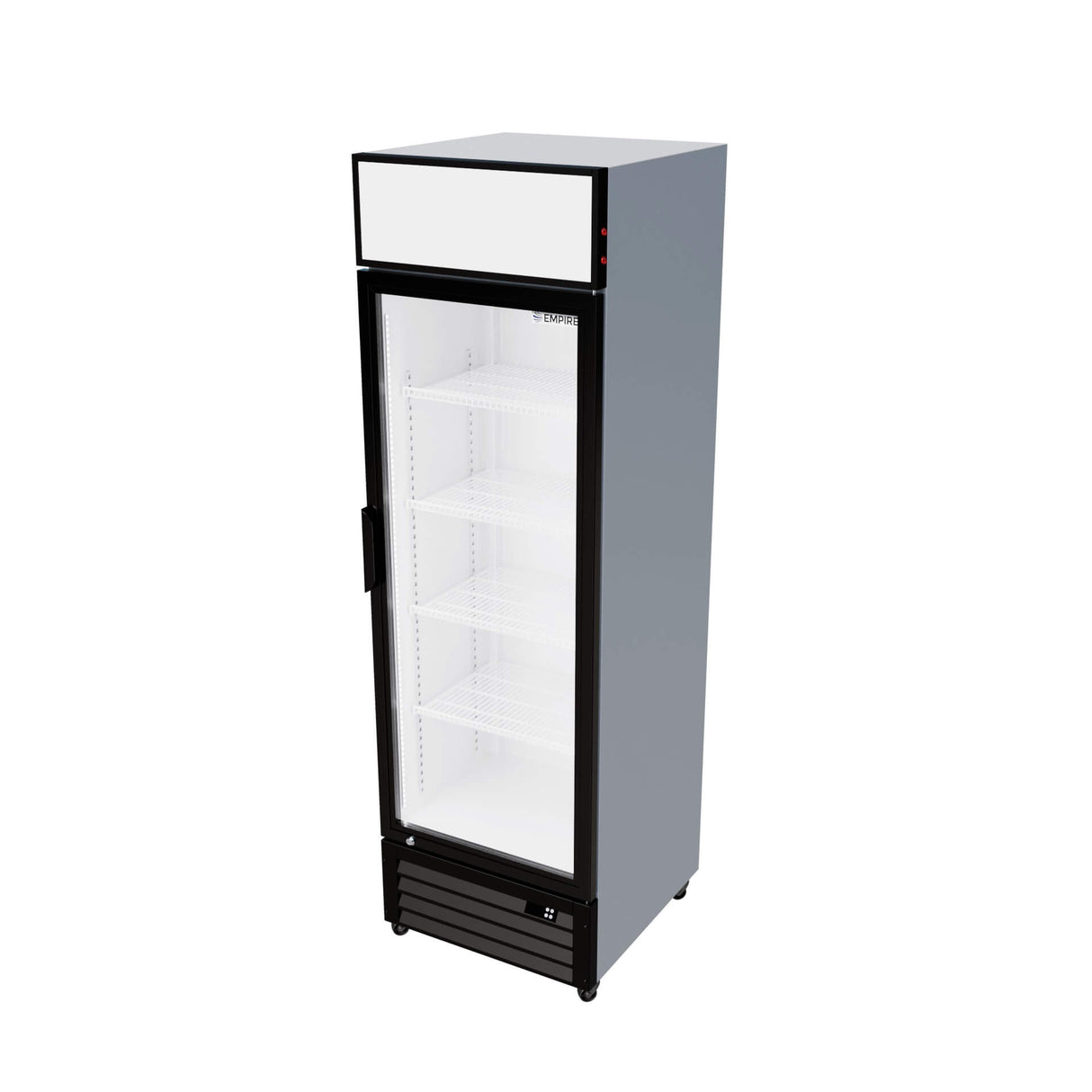 Empire Single Door Display Cooler Fridge with Merchandising Canopy 375 Litre - CL-370 Upright Double Glass Door Chillers Empire