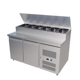 Empire Stainless Steel 2 Door Pizza Prep Table Refrigerator - SH2000-700 Pizza Prep Counters - 2 Door Empire   