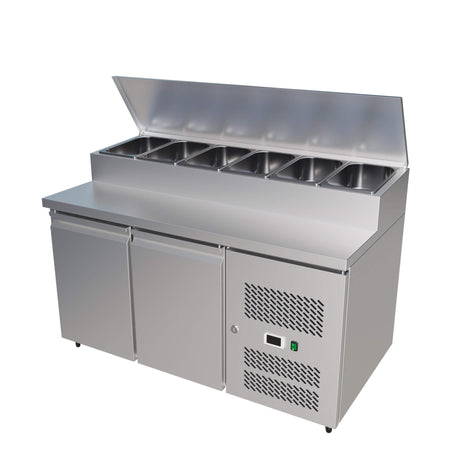 Empire Stainless Steel 2 Door Pizza Prep Table Refrigerator - SH2000-700 Pizza Prep Counters - 2 Door Empire   