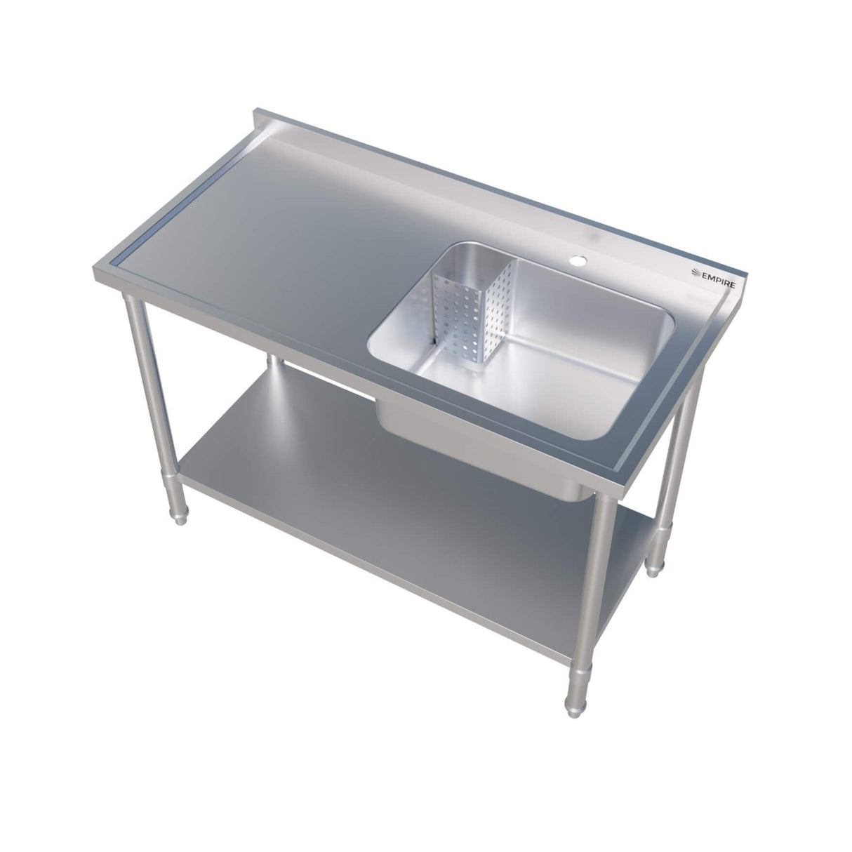 Empire Stainless Steel Single Bowl Sink 1200mm Wide Left Hand Drainer - EMP-SSWTS-1200L Single Bowl Sinks Empire   