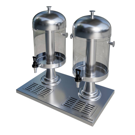 Empire Twin Head Chrome Juice Dispenser 2 x 8 Ltr - EMP-SJD08BB Chilled Drink Dispensers Empire   