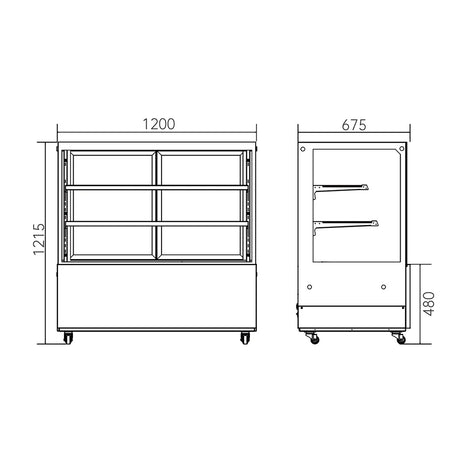 Hamoki Chilled Deli Patisserie Flat Glass Display Fridge 460 Litre - 251015 Refrigerated Counter Top Displays Hamoki   