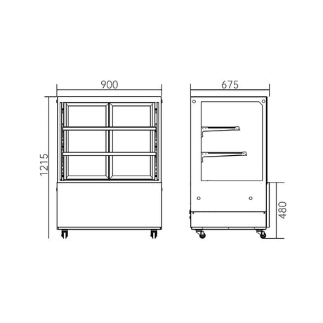 Hamoki Chilled Deli Patisserie Flat Glass Display Fridge 330 Litre - 251014 Refrigerated Counter Top Displays Hamoki   