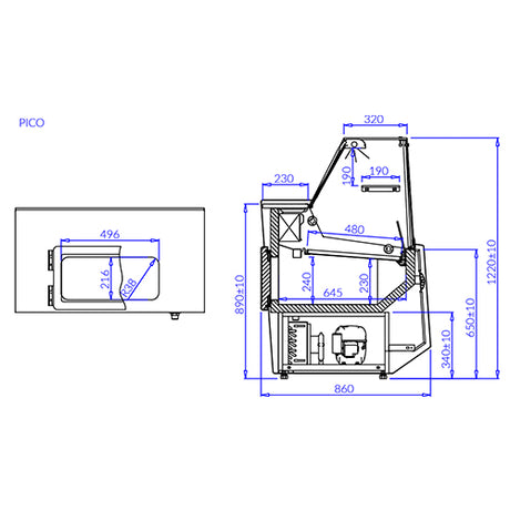 Igloo Pico Meat Flat Glass Serveover Counter 1300mm Wide - MO201M Meat Serve Over Counters Igloo