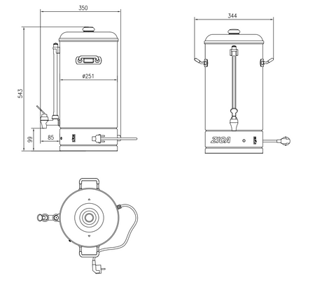 Empire Commercial Coffee Percolator 15 Litres Manual Fill - EMP-CP15 Percolators Empire   