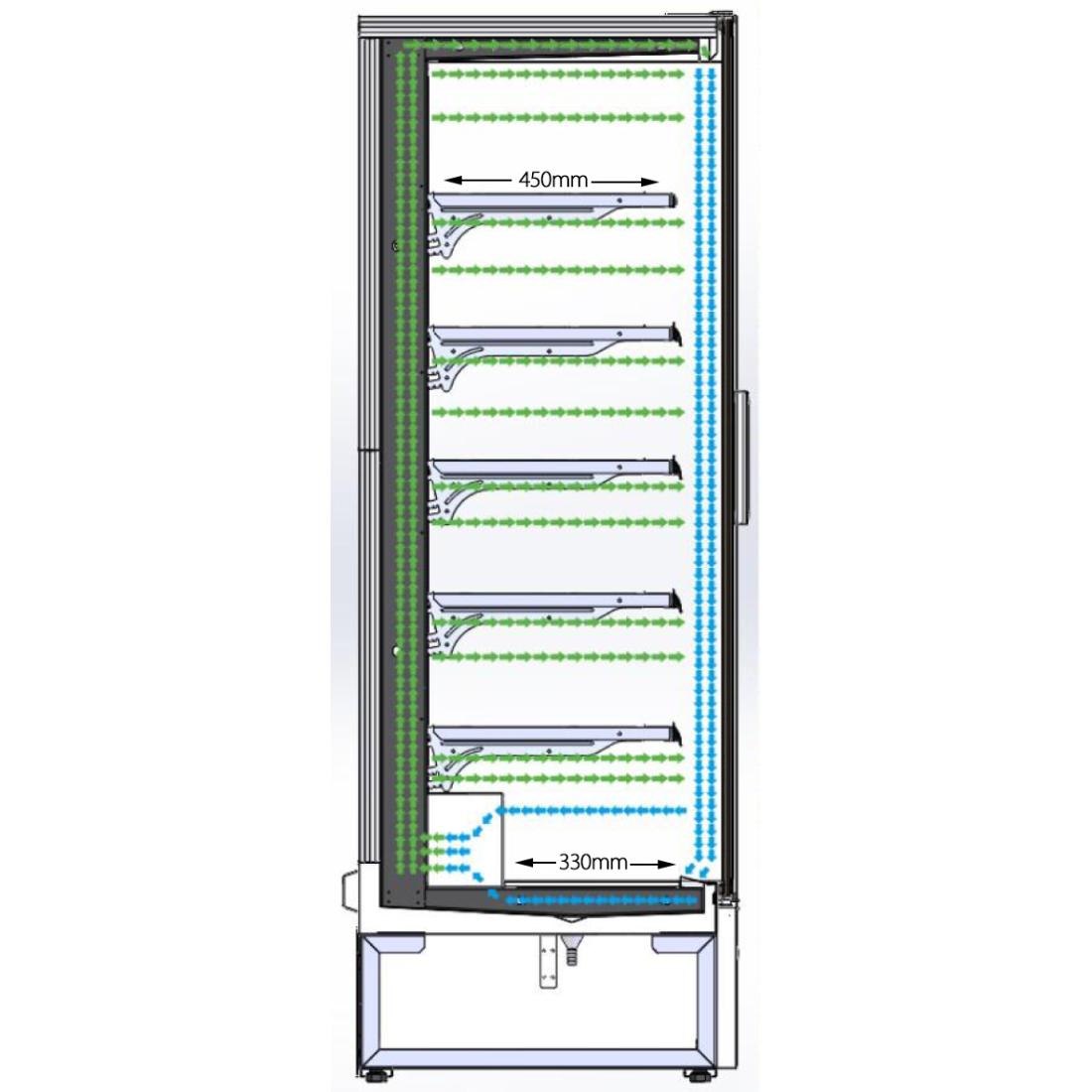 Prodis Panoramic Frameless Glass Door Multideck Black - XMD1250-P-FGD-K Refrigerated Merchandisers Prodis   