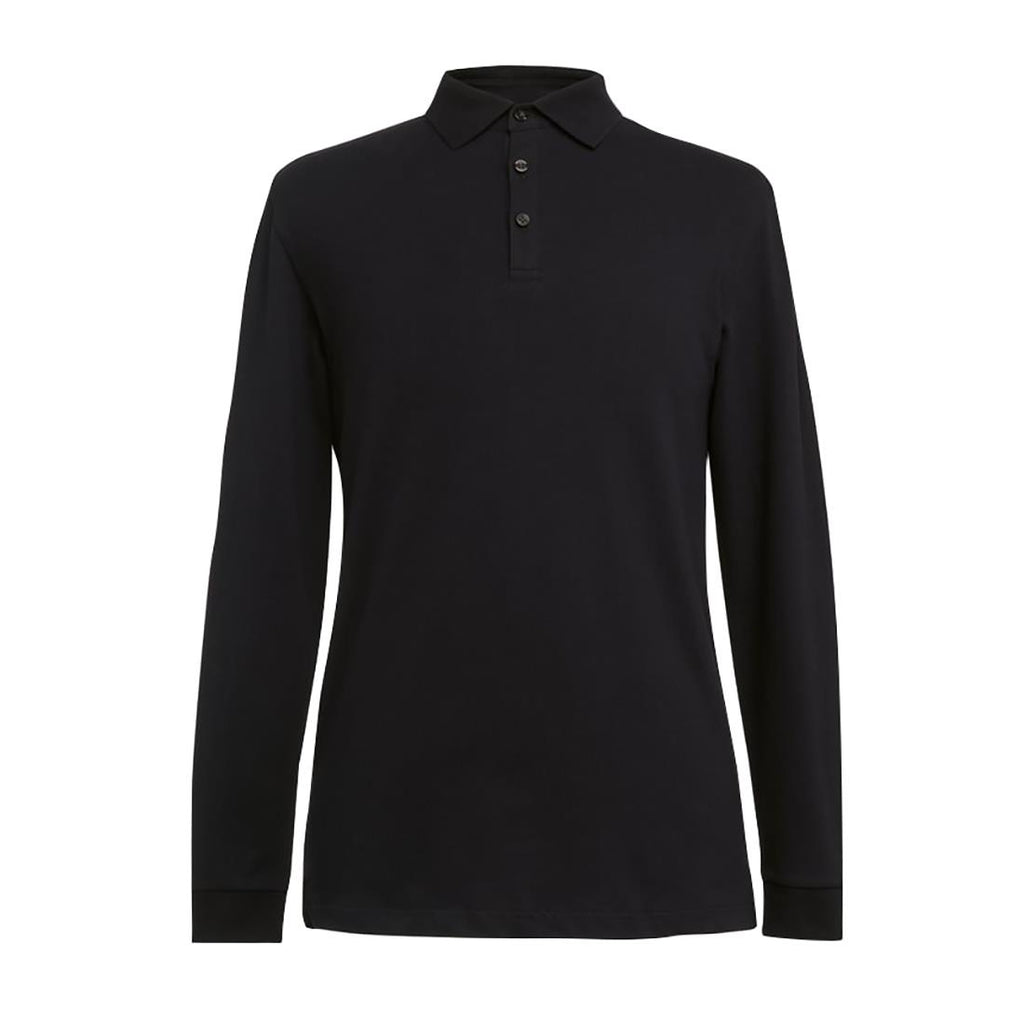 Brook Taverner Frederick Mens Long Sleeve Polo Shirt Black Size L - BA008-L Polo Shirts Brook Taverner   