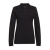 Brook Taverner Anna Womens Long Sleeve Polo Shirt Black Size XXL - BA009-XXL Polo Shirts Brook Taverner   