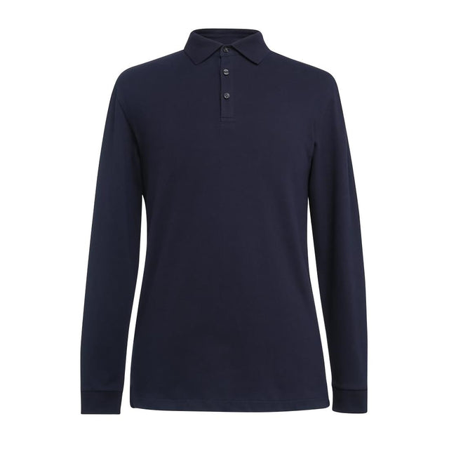 Brook Taverner Frederick Mens Long Sleeve Polo Shirt Navy Size L - BA142-L Polo Shirts Brook Taverner   