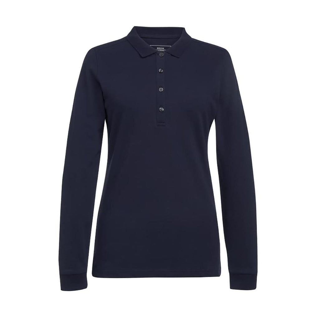 Brook Taverner Anna Womens Long Sleeve Polo Shirt Navy Size M - BA143-M Polo Shirts Brook Taverner   