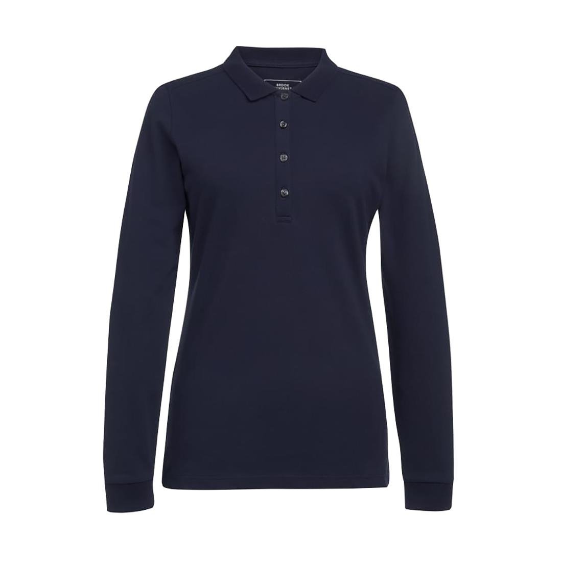 Brook Taverner Anna Womens Long Sleeve Polo Shirt Navy Size XL - BA143-XL Polo Shirts Brook Taverner   