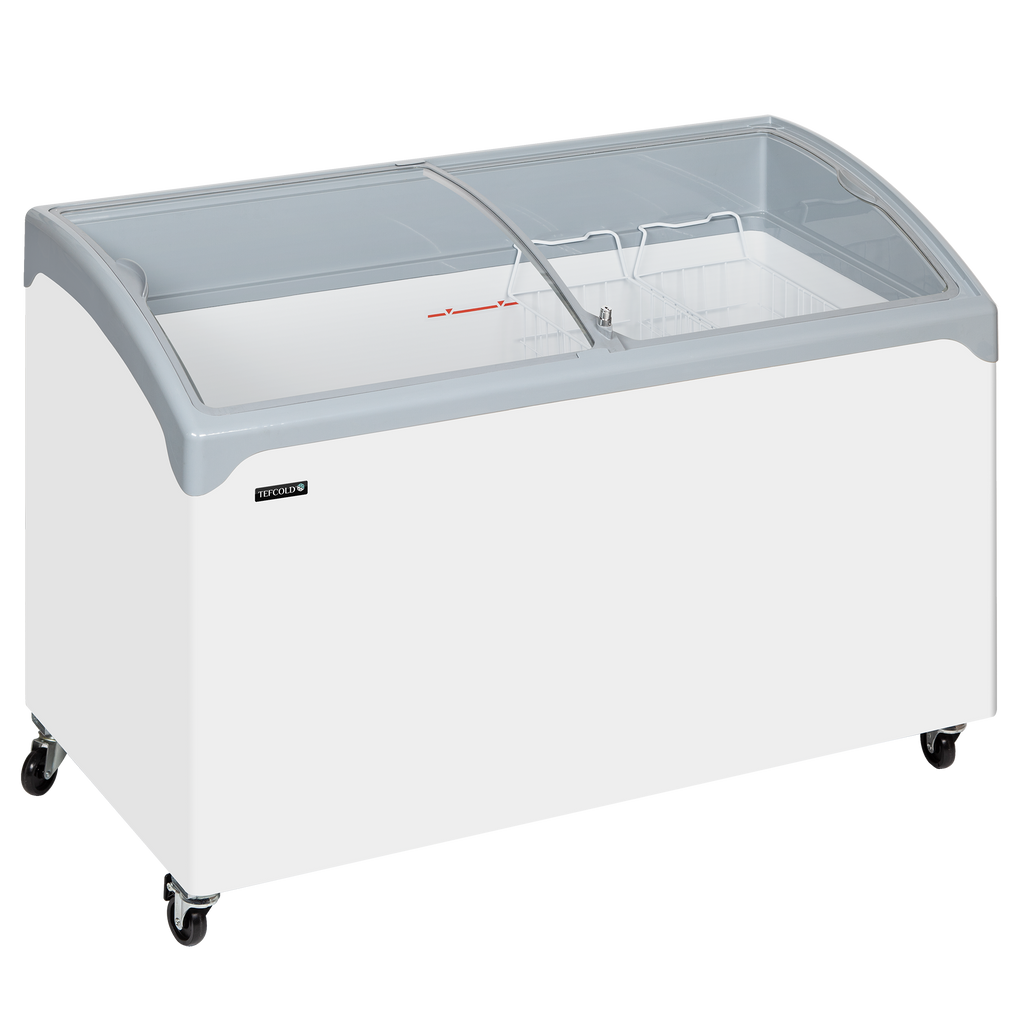 Tefcold Sliding Curved Glass Lid Chest Freezer - NIC400SCEB  Tefcold   